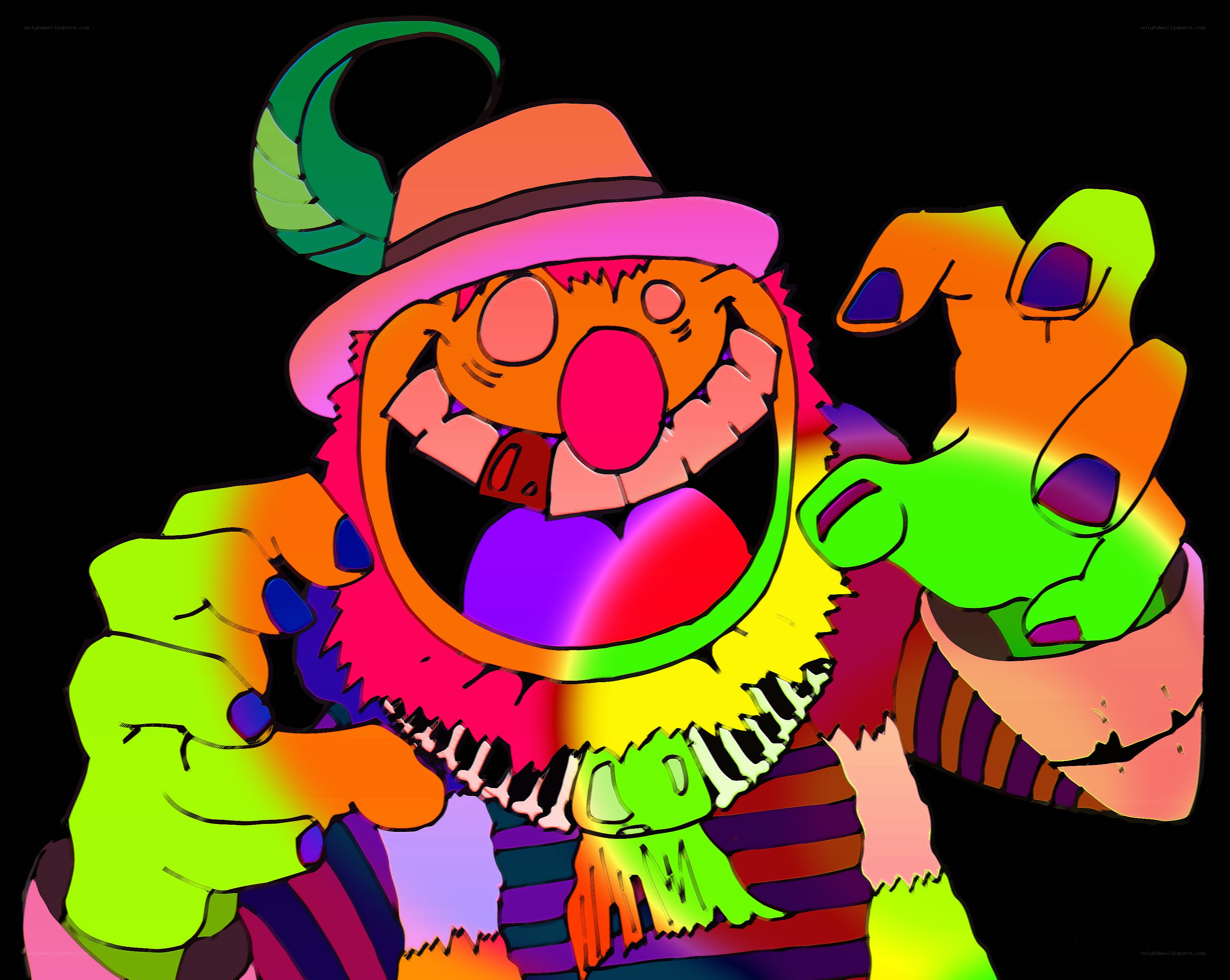 colorful clown character