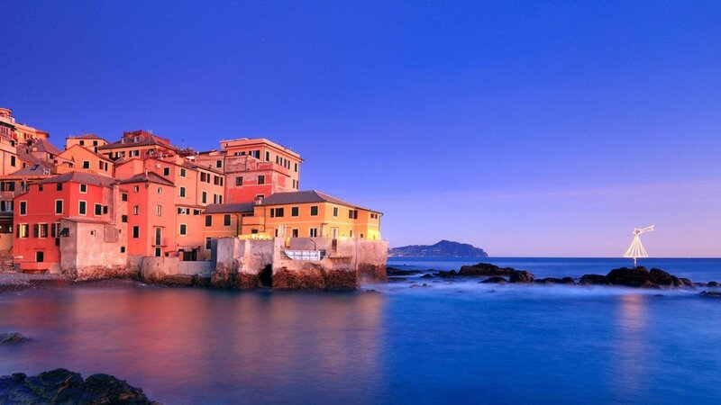 Colorful Coastal Buildings — Blue