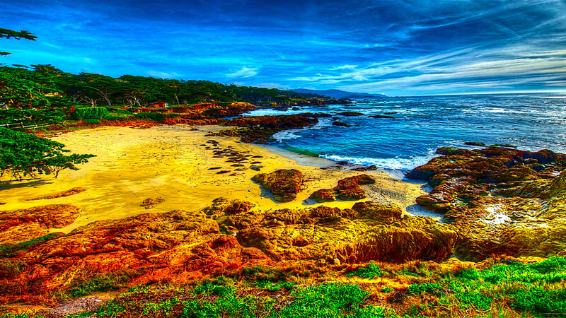 Colorful coastal landscape