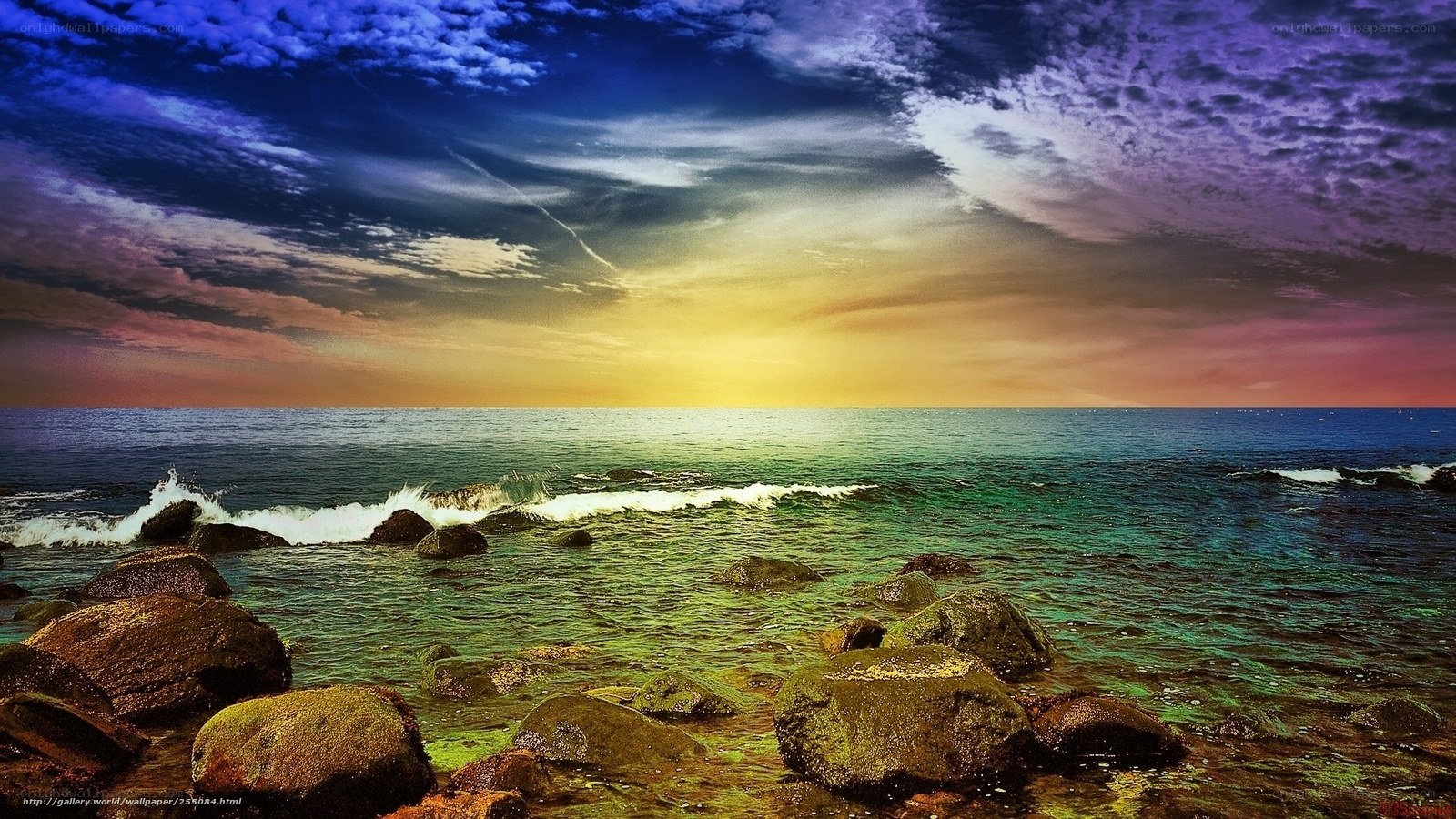 Colorful coastal sunset