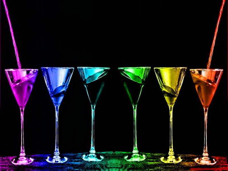 Colorful Cocktail Glasses — Black