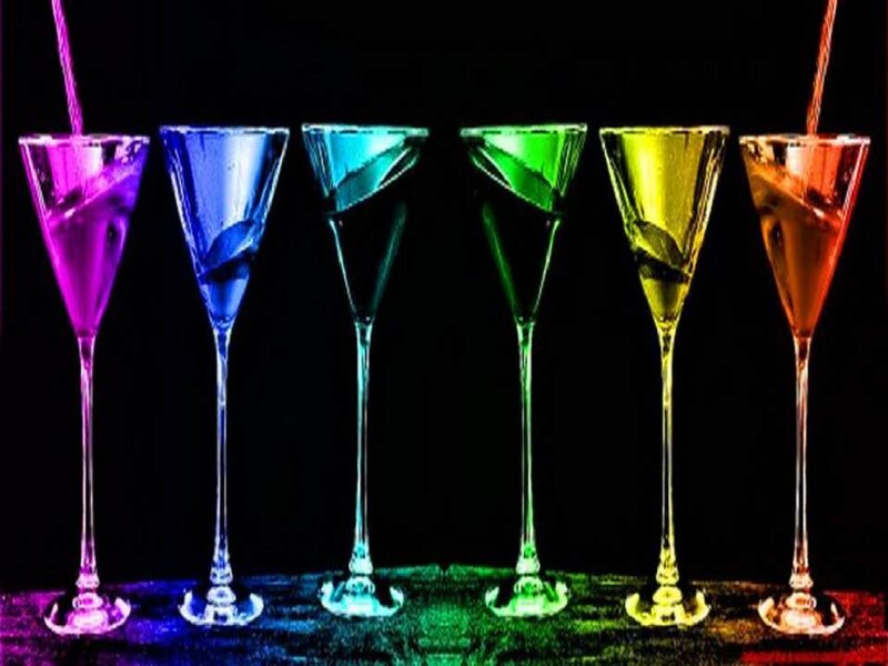 Colorful Cocktail Glasses — Purple