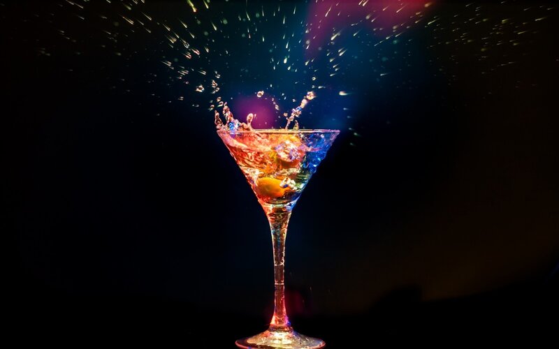 Colorful cocktail splash
