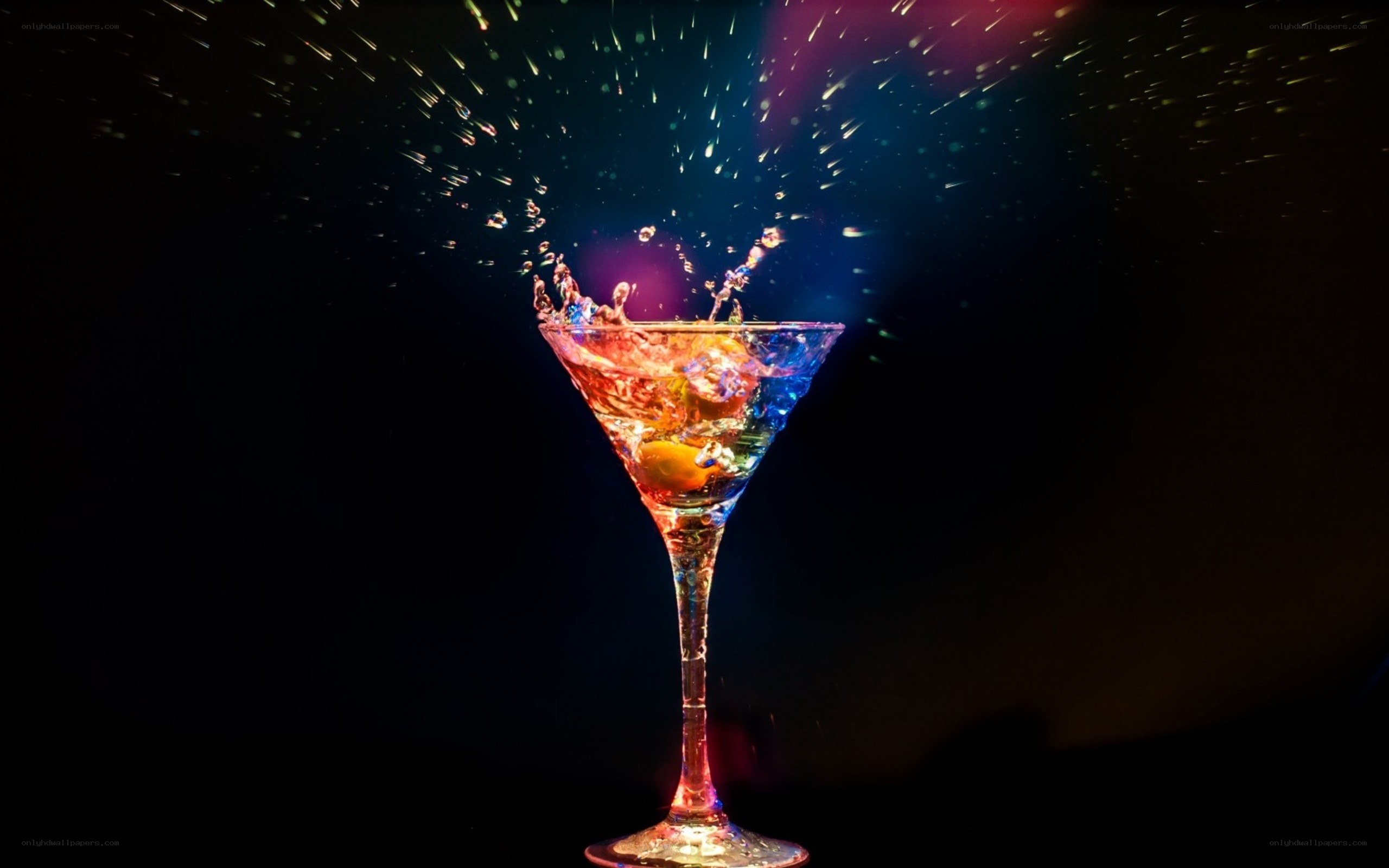 Colorful cocktail splash