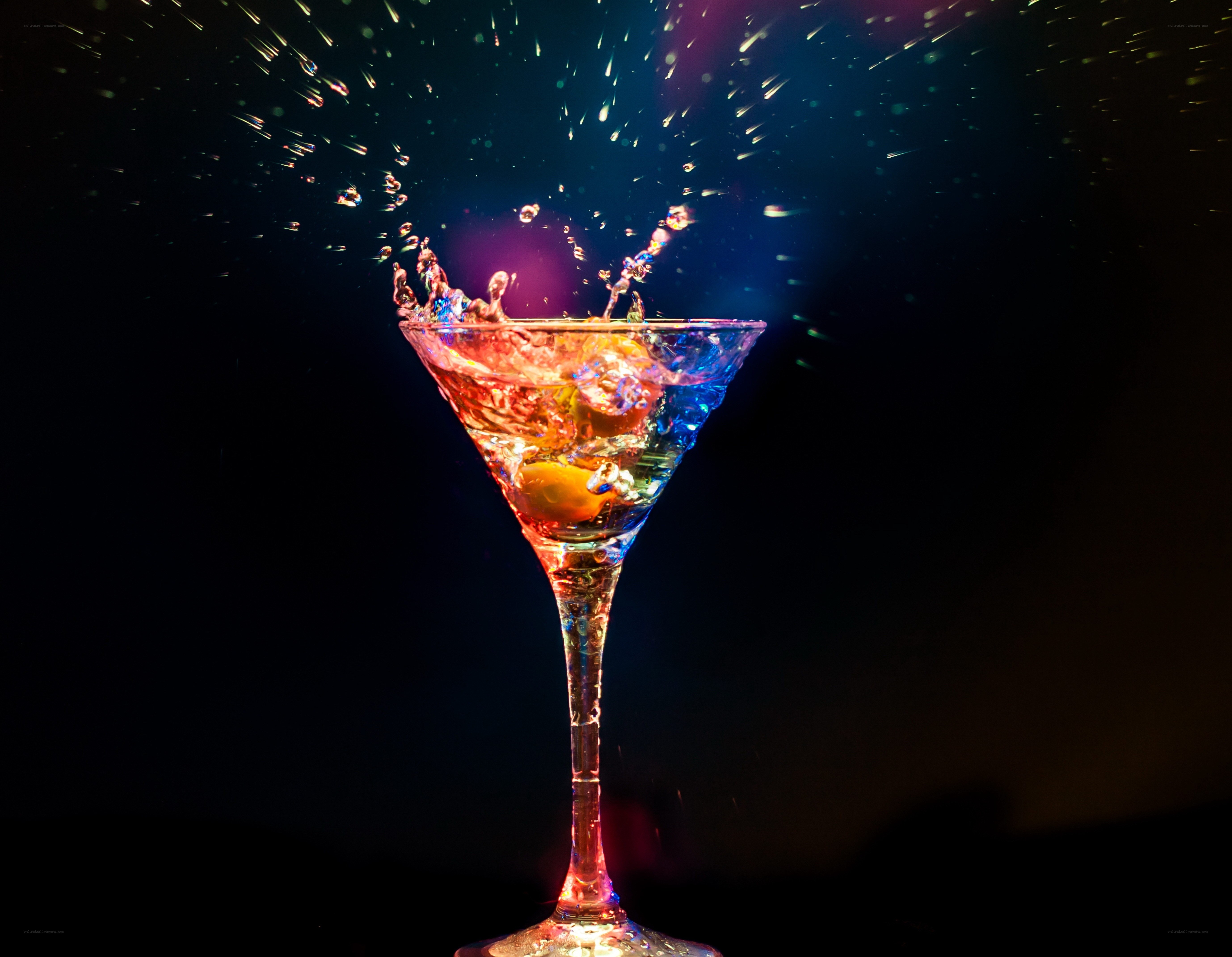 Colorful cocktail splash