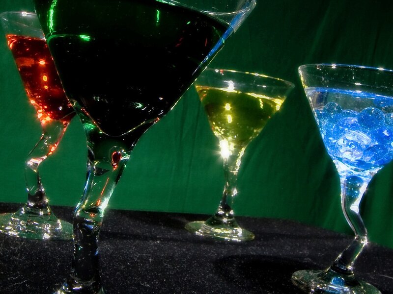 Colorful Cocktails in Glasses — Green, Dramatic
