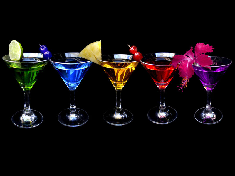 Colorful Cocktails in Glasses — Green