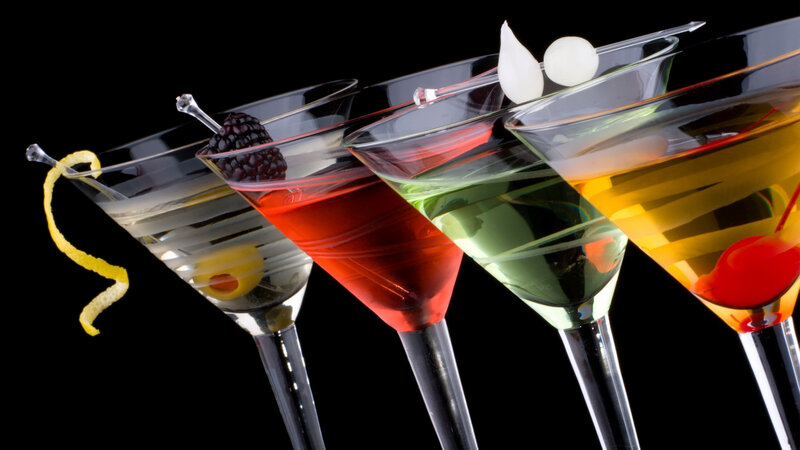 Colorful Cocktails in Glasses — Red, Dramatic