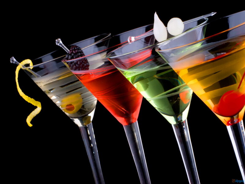 Colorful Cocktails in Glasses — Red