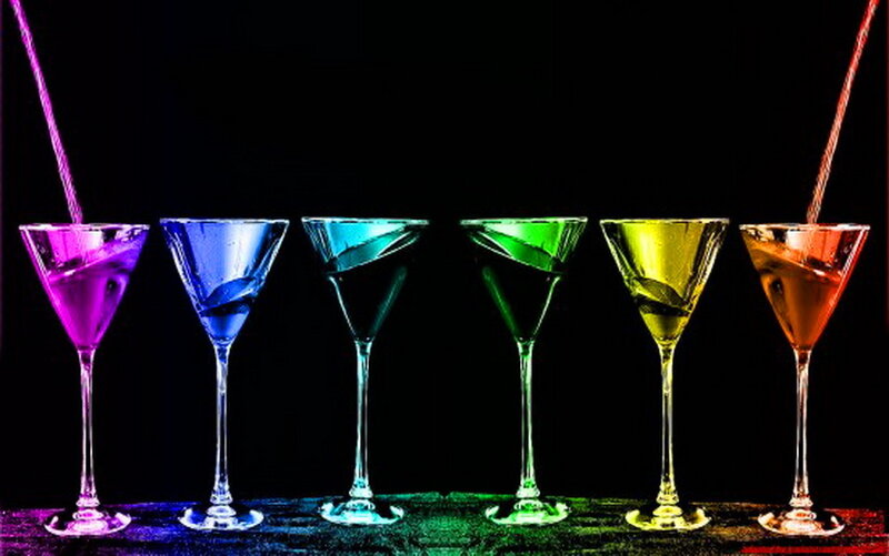 Colorful Cocktails in Glasses