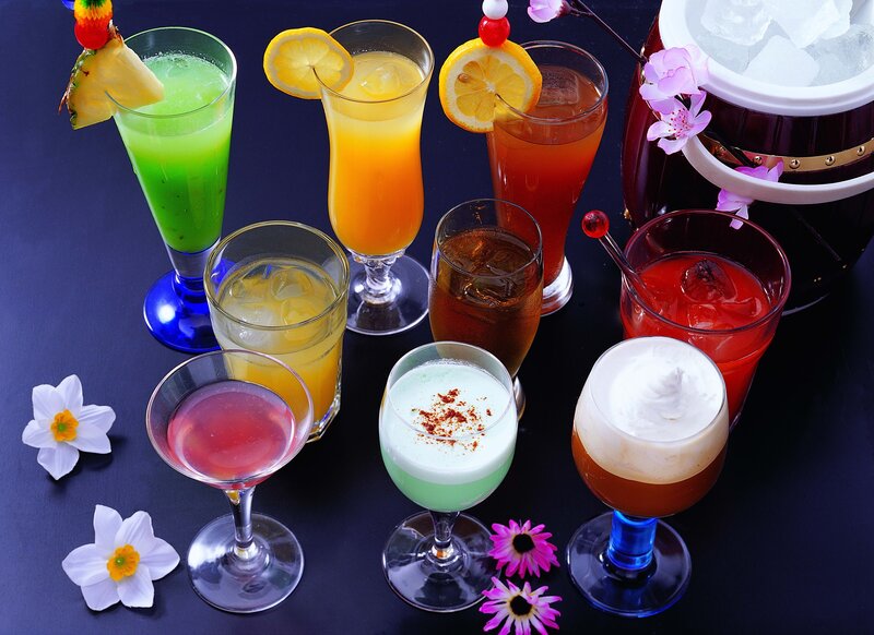 Colorful Cocktails on Table — Blue, Vibrant