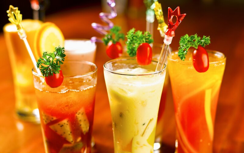 Colorful Cocktails on Table — Orange