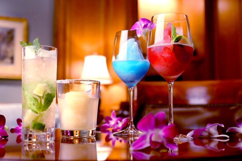 Colorful Cocktails on Table — Purple