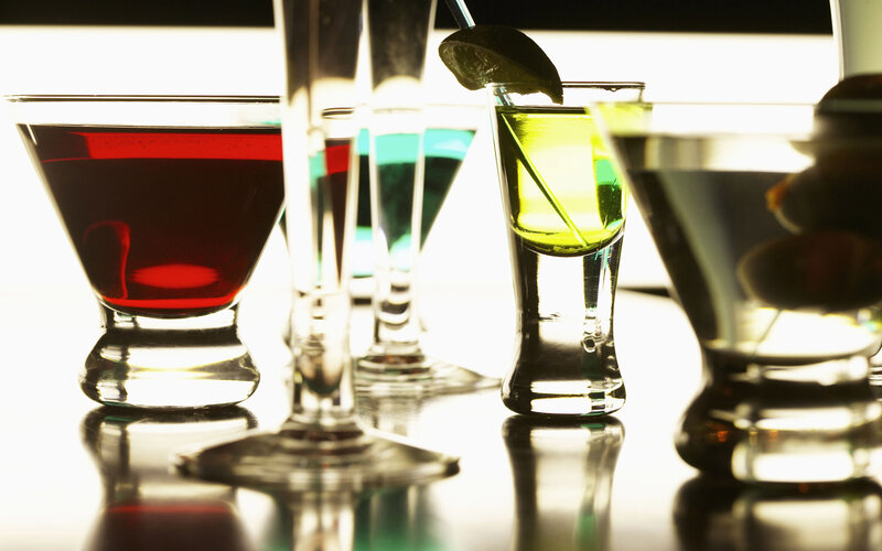 Colorful Cocktails on Table