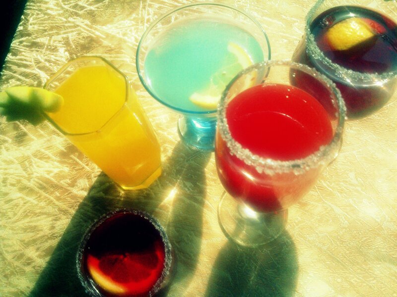 Colorful Cocktails on Table — Yellow