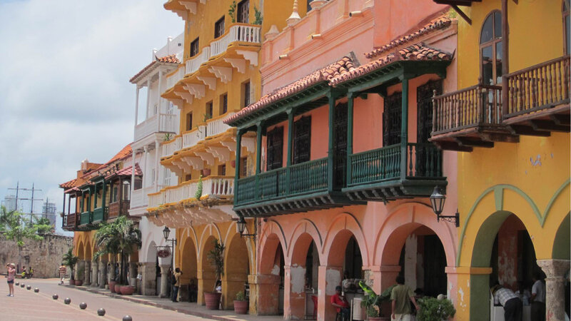 Colorful Colonial Buildings — Yellow