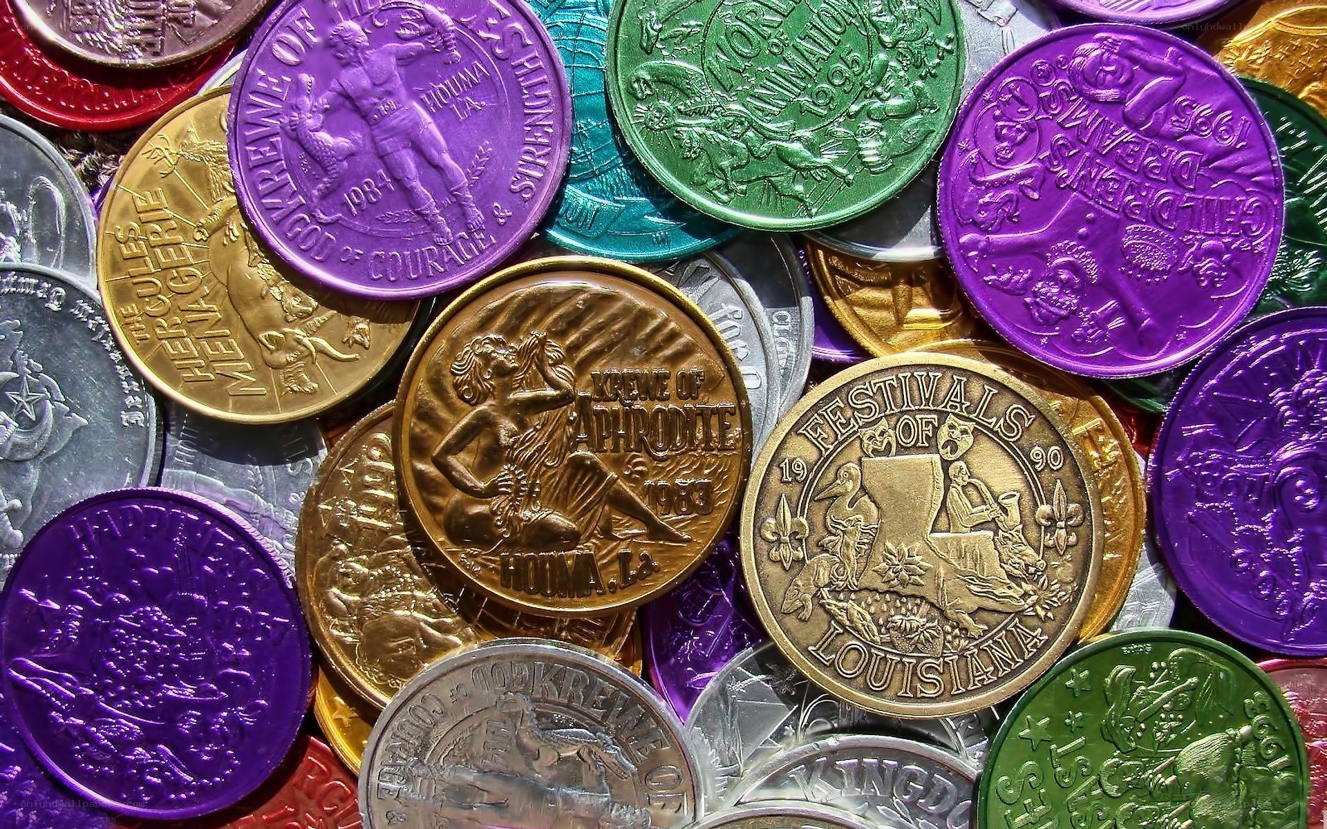 Colorful commemorative coins