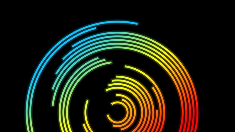 Colorful Concentric Arcs — Blue