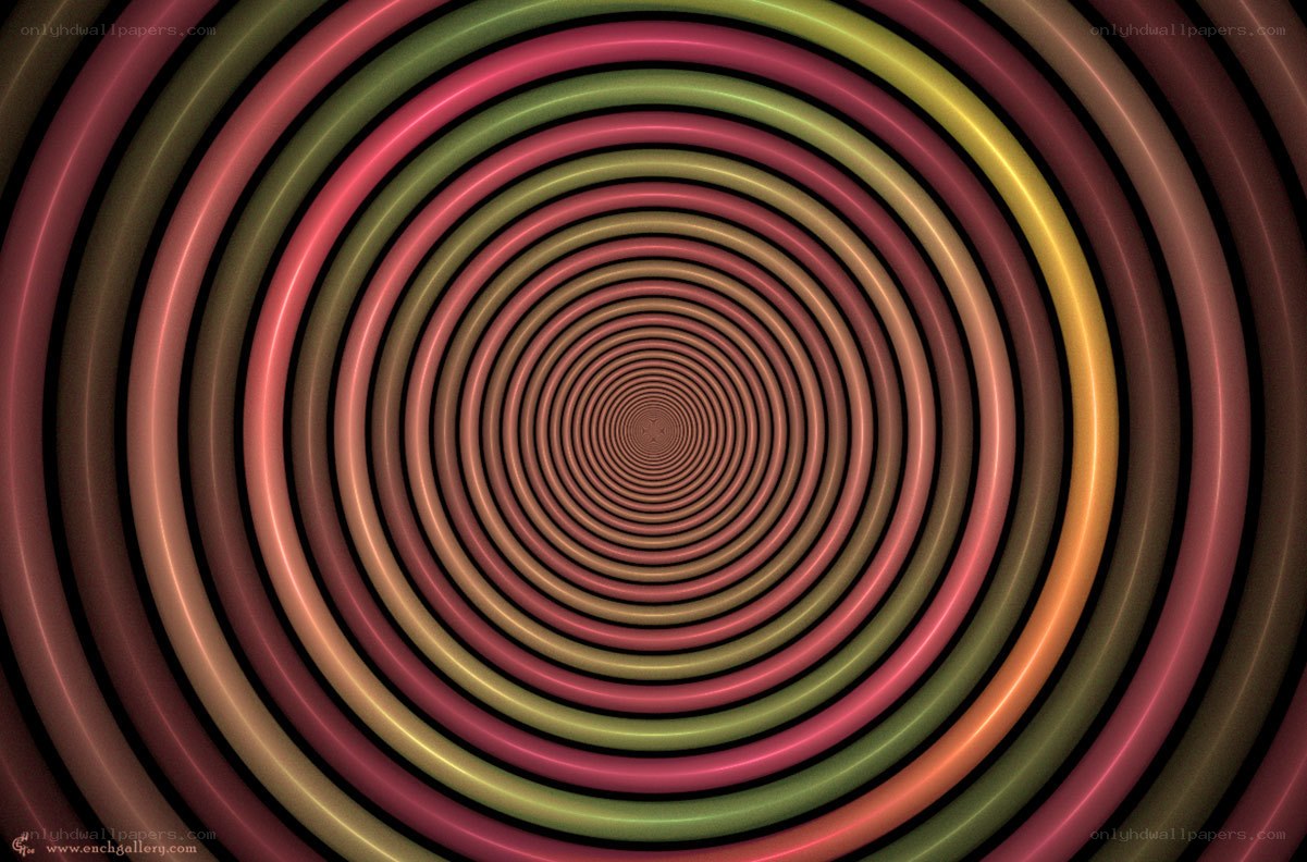 Colorful concentric circle tunnel