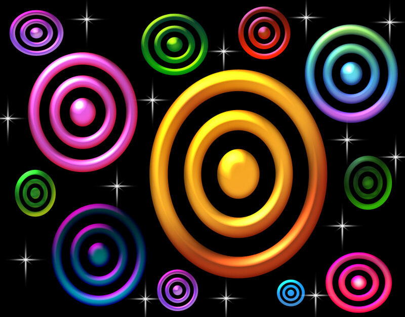 Colorful Concentric Circles — Black, Vibrant