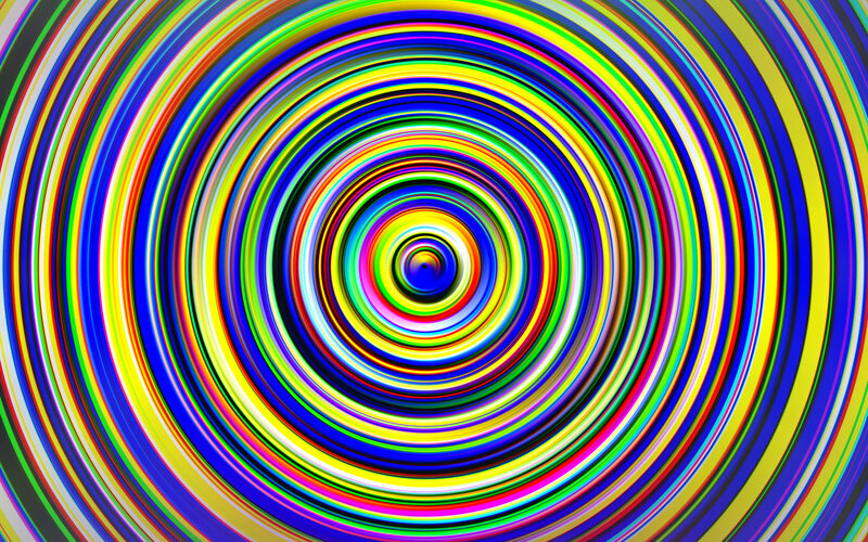 Colorful Concentric Circles — Blue