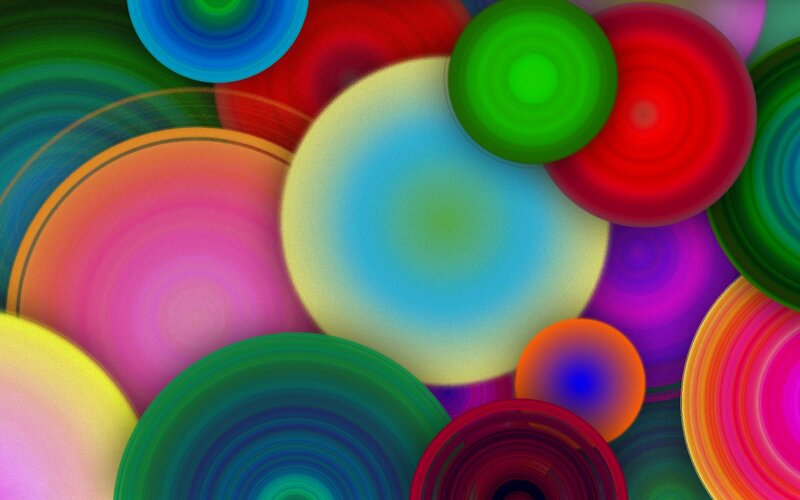 Colorful Concentric Circles — Blue, Vibrant