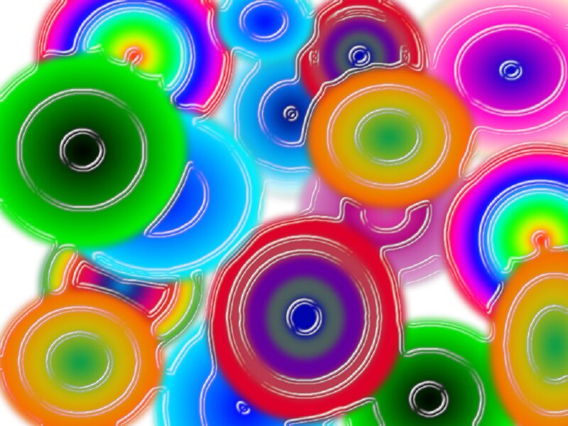 Colorful Concentric Circles — Green, Vibrant, Abstract