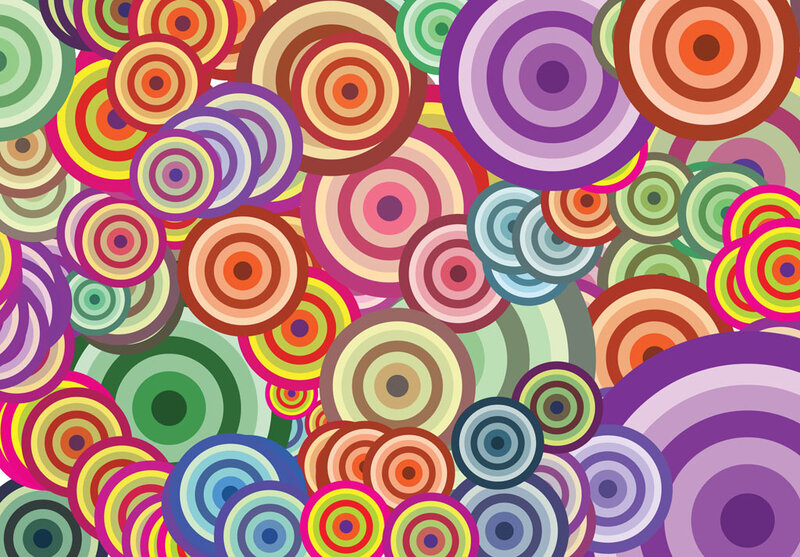 Colorful Concentric Circles — Purple