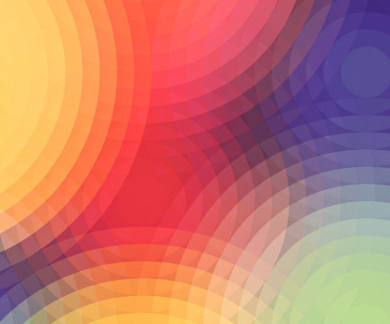 Colorful Concentric Circles — Red, Vibrant, Abstract