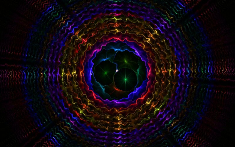 Colorful Concentric Rings — Black