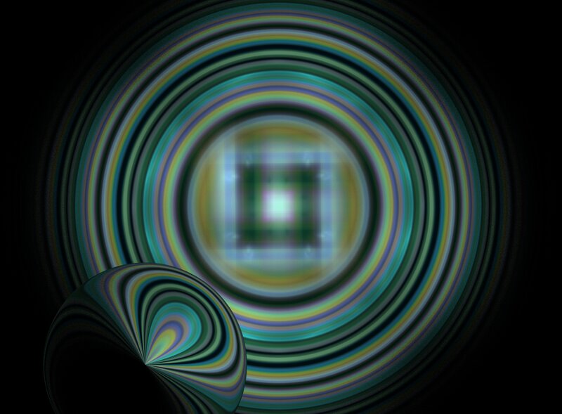 Colorful Concentric Rings — Green, Hypnotic, Abstract
