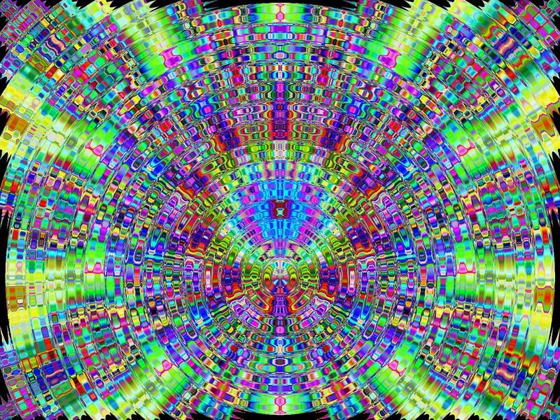 Colorful Concentric Rings — Green, Hypnotic