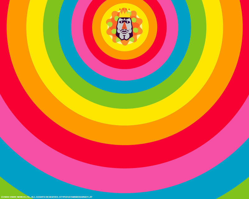colorful concentric rings with character