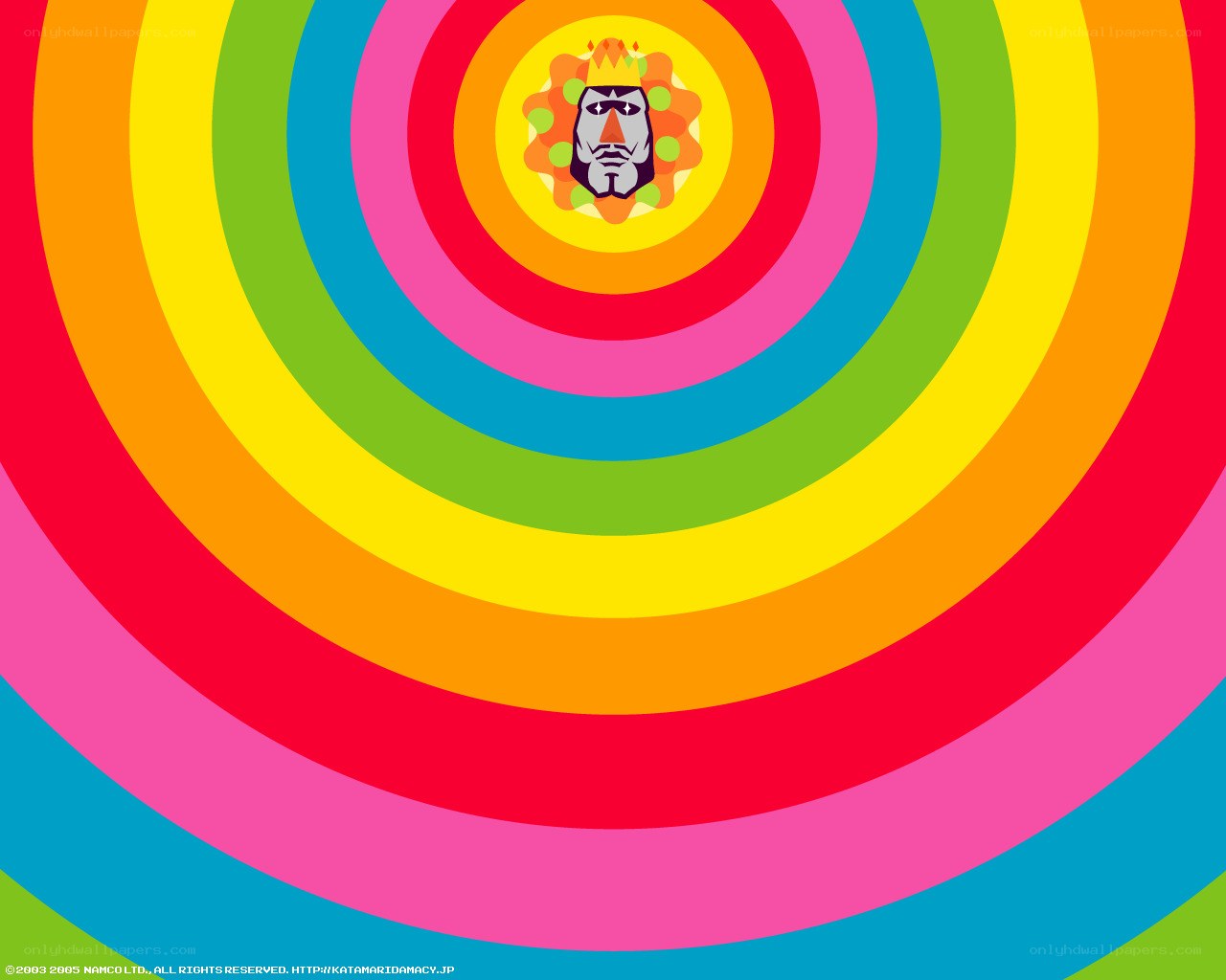 colorful concentric rings with character