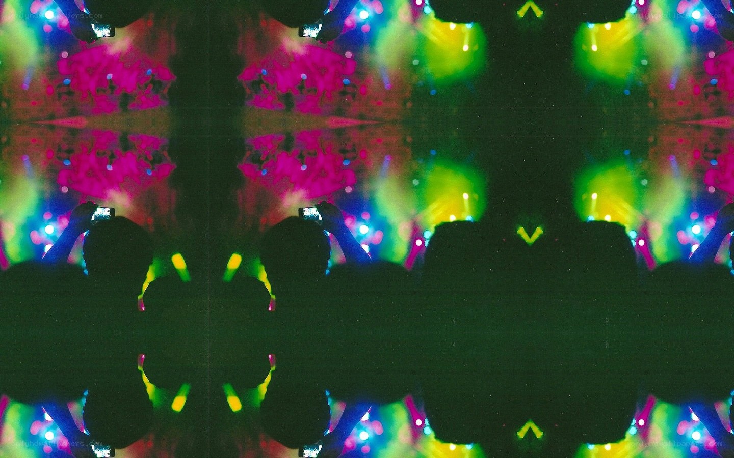 Colorful concert silhouettes