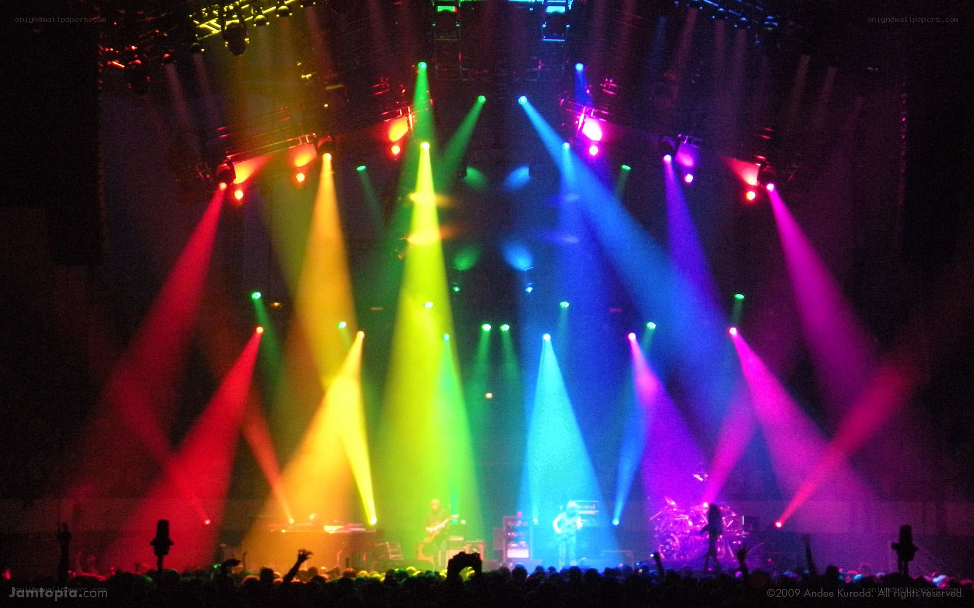 Colorful concert stage lights