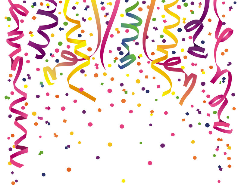Colorful Confetti and Streamers — Pink