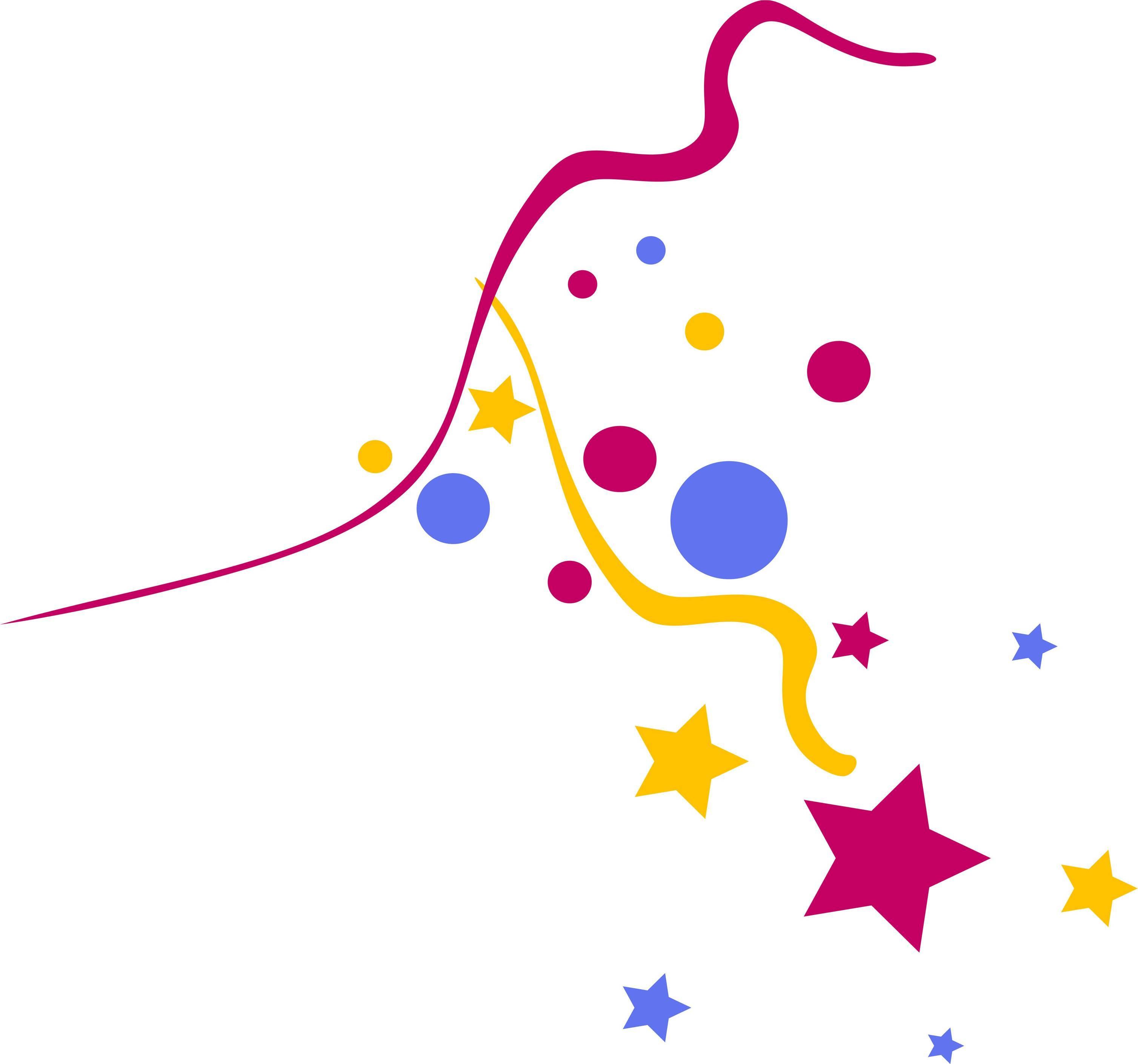 colorful confetti and streamers