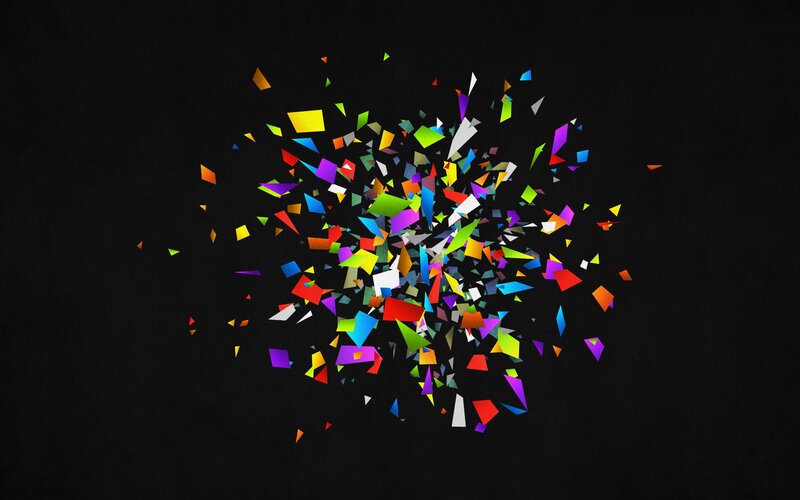 Colorful confetti explosion