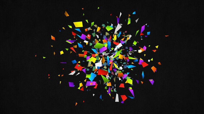 Colorful Confetti Explosion — Black