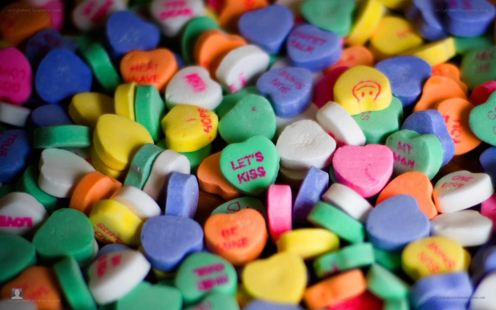 Colorful conversation hearts
