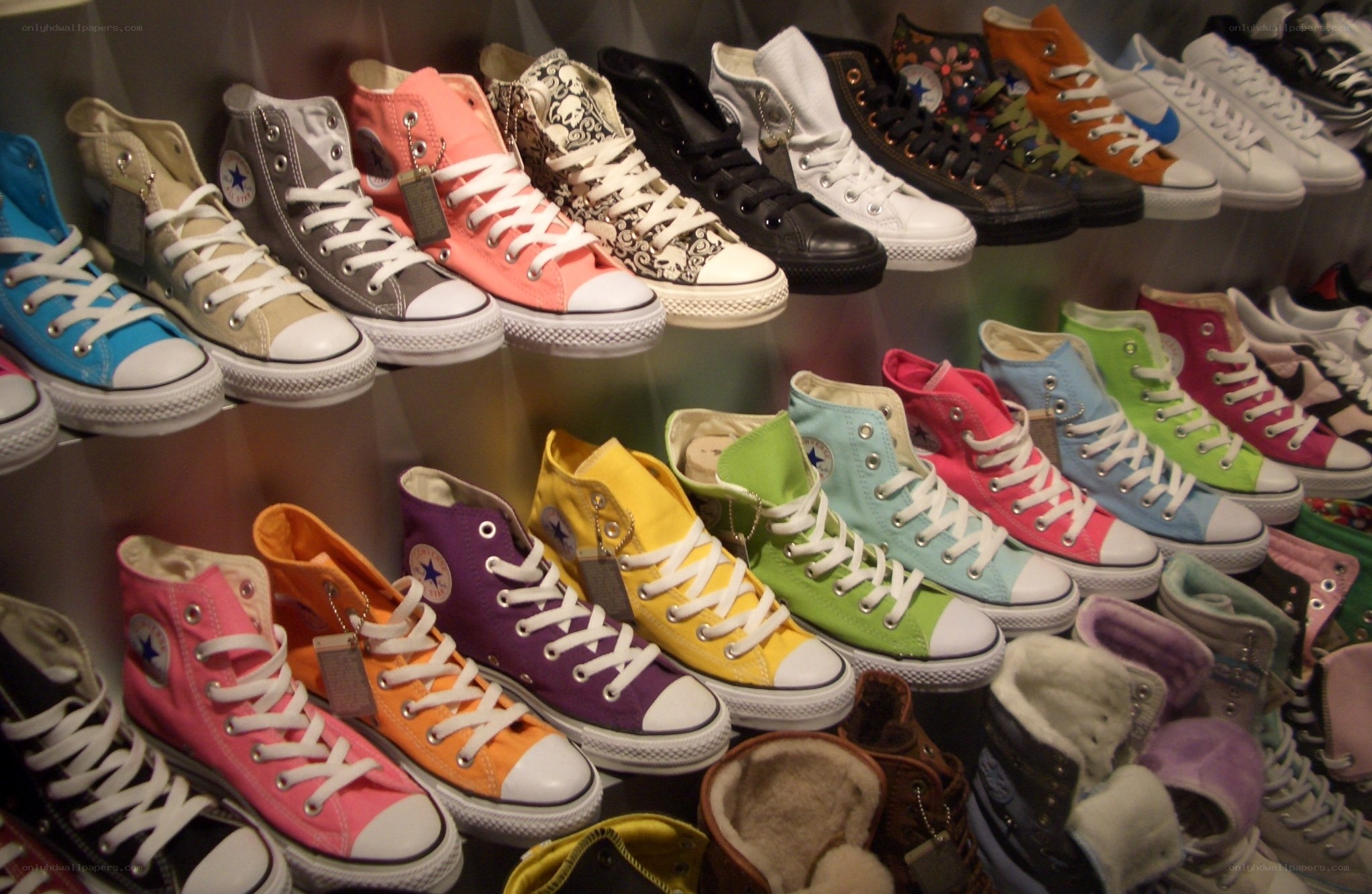 Colorful Converse shoe display