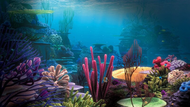 Colorful Coral Reef — Blue, Serene, 3d Render