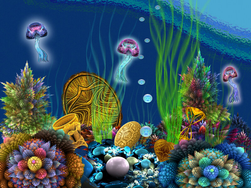Colorful Coral Reef — Blue, Vibrant, Digital Art