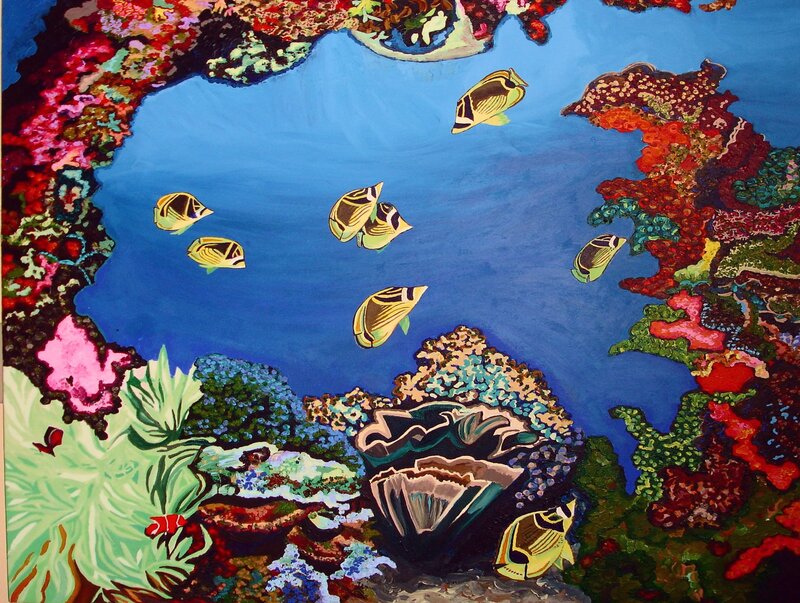 Colorful coral reef painting