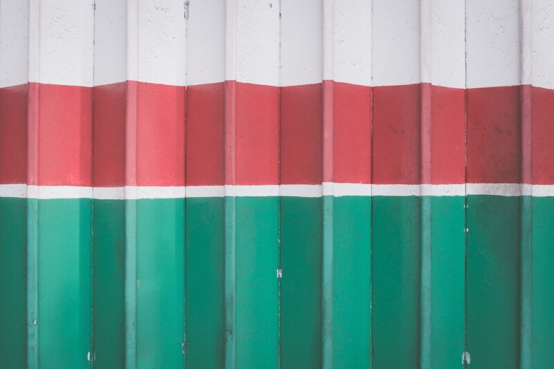 colorful corrugated metal wall