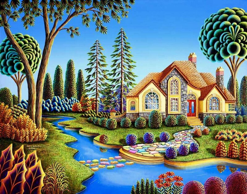 Colorful Cottage Garden — Blue