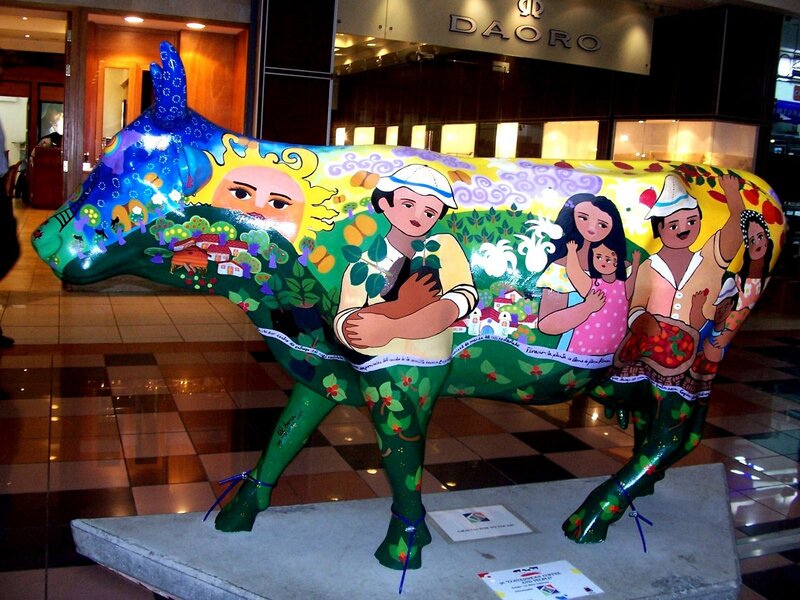 Colorful Cow Sculpture