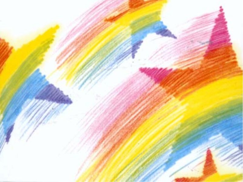 Colorful crayon drawing