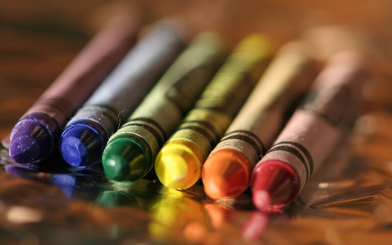 Colorful Crayons on Surface